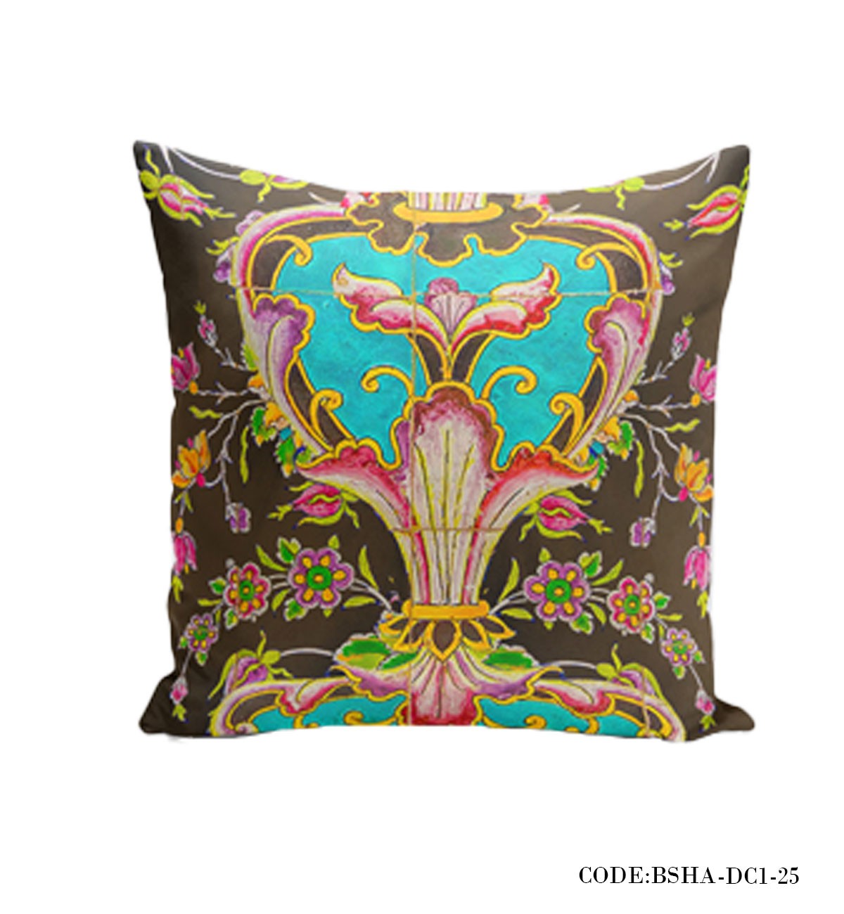 کاور کوسن سری سنتی طرح کاشی سیاه