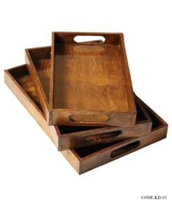 سینی چوبی سه عددی مدل مینا