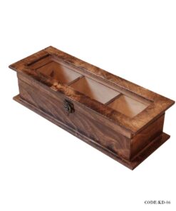 جعبه تی بگ چوبی 3تایی مدل نیلوفر