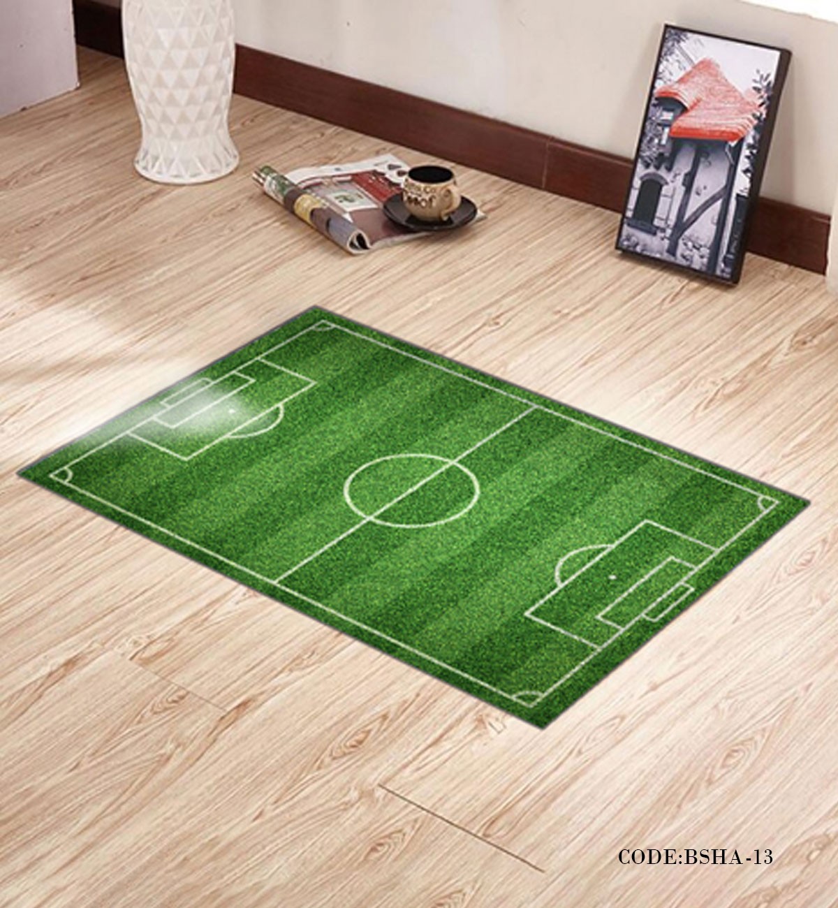 فرش اتاق پسرانه طرح زمین فوتبال مدل Fotbal