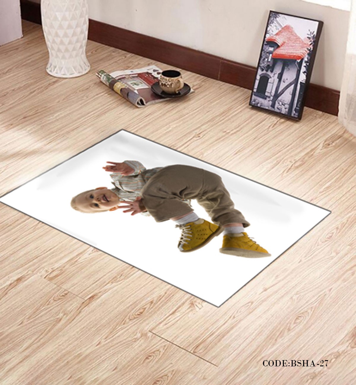 فرش اتاق پسرانه طرح کودک مدل Baby Boy