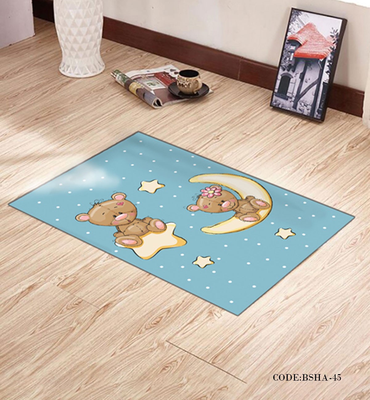 پادری اتاق کودک طرح ماه و ستاره مدل 45