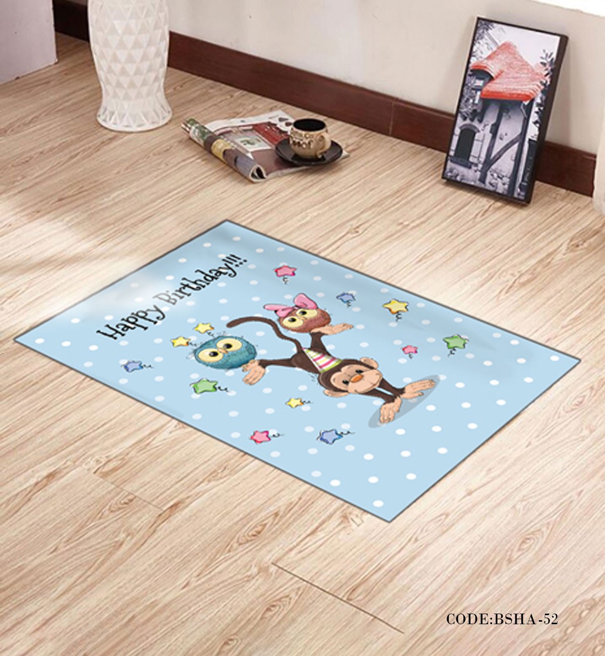 فرش و پادری اتاق کودک طرح MONKEY مدل 52