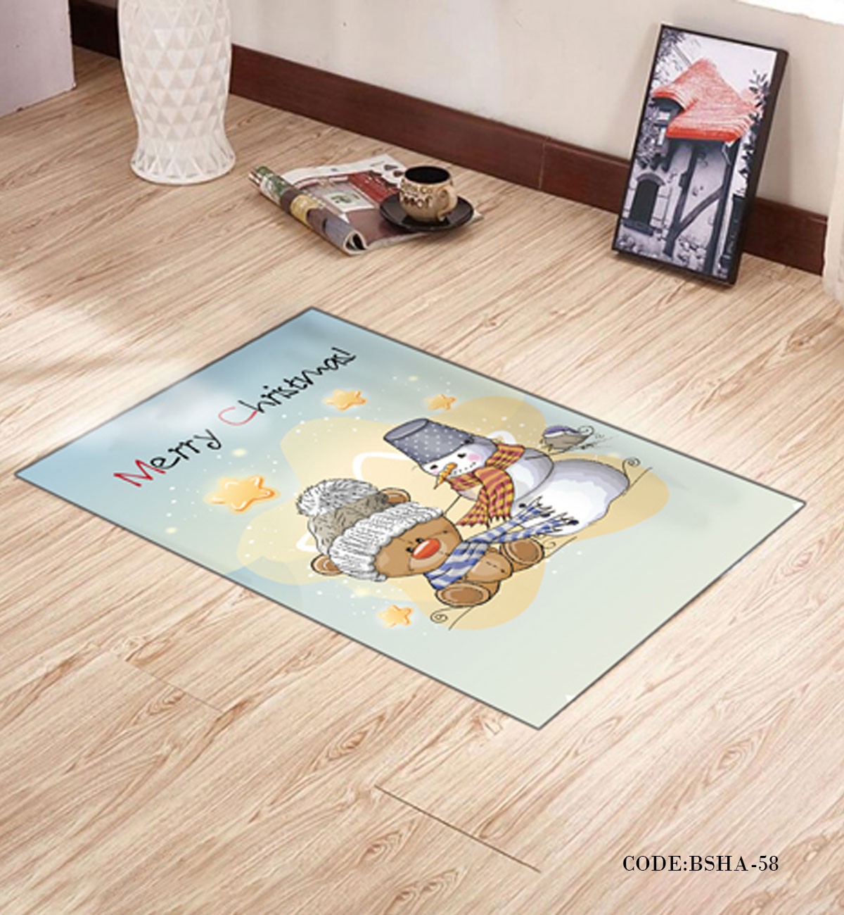 فرش و پادری اتاق کودک طرح زمستان مدل 58