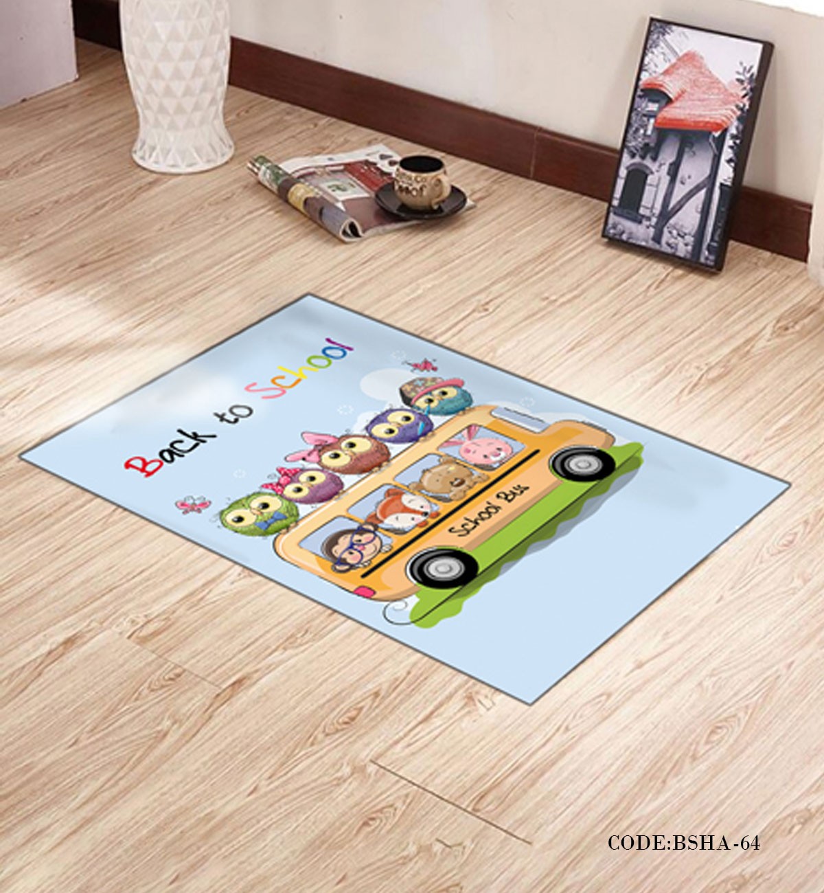 فرش و پادری اتاق کودک طرح BACK TO SCHOOL مدل 64