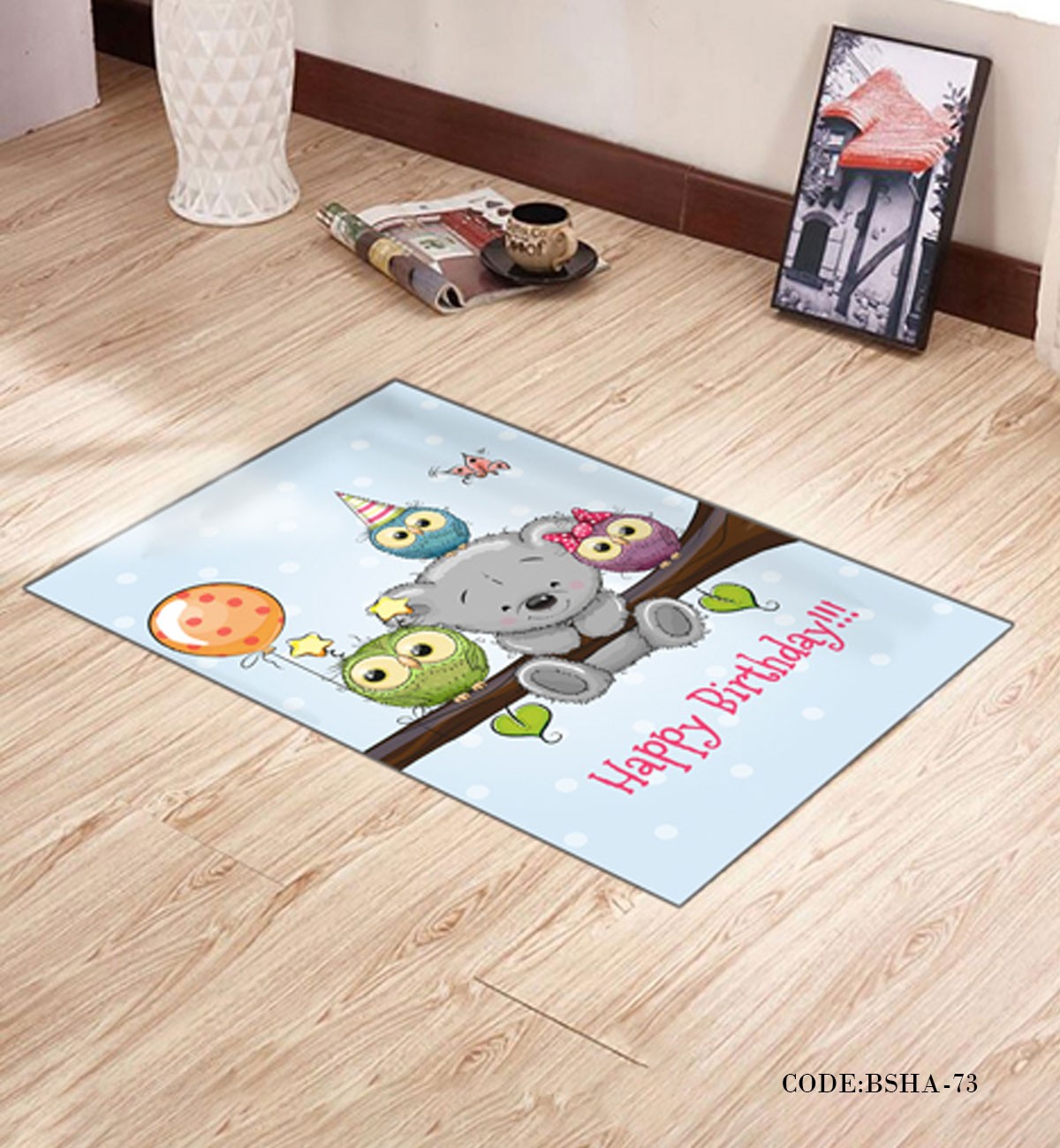 پادری و فرش اتاق کودک طرح BEAR & FRIENDS مدل 73