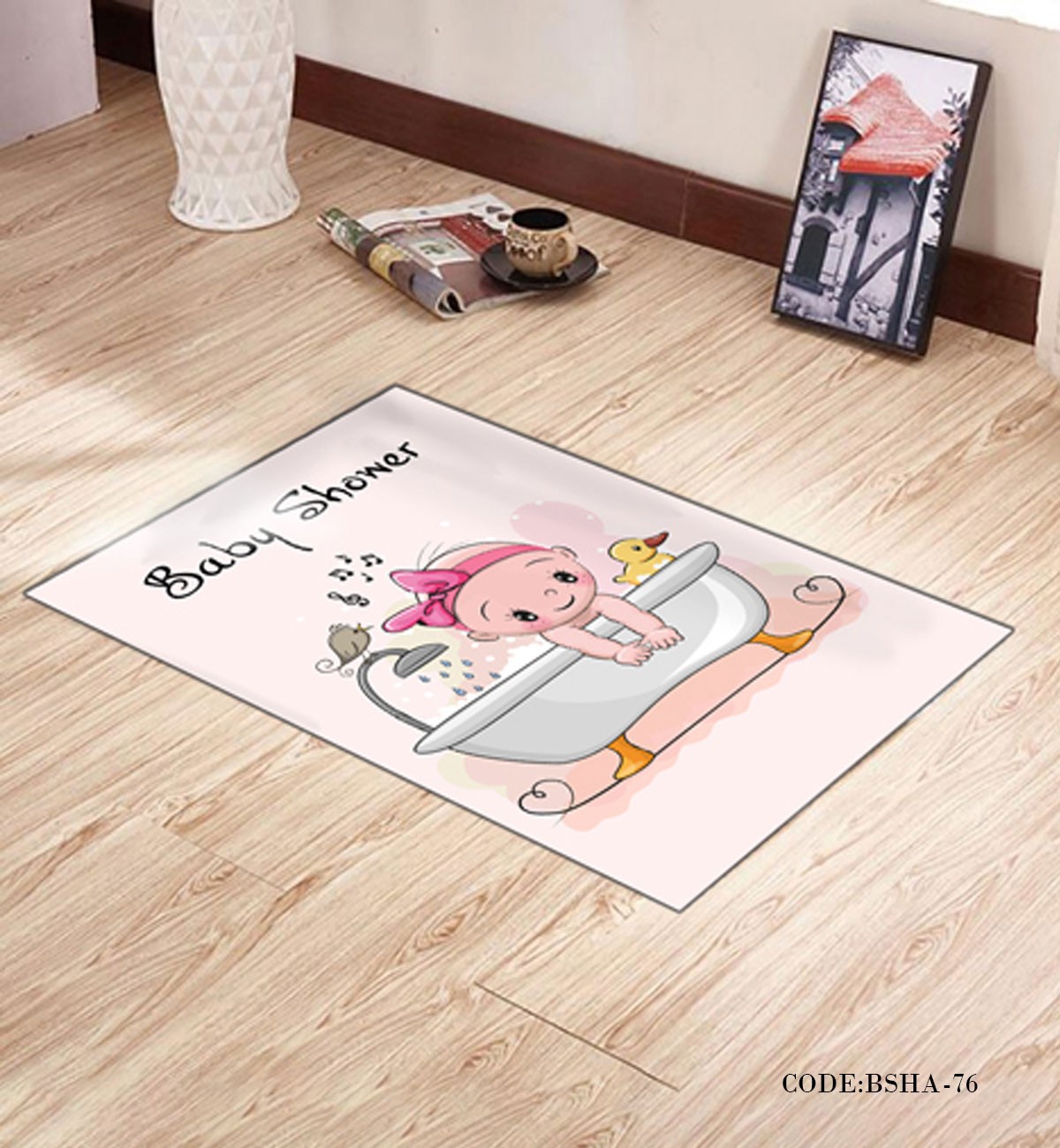 پادری و فرش اتاق کودک طرح حمام مدل 76