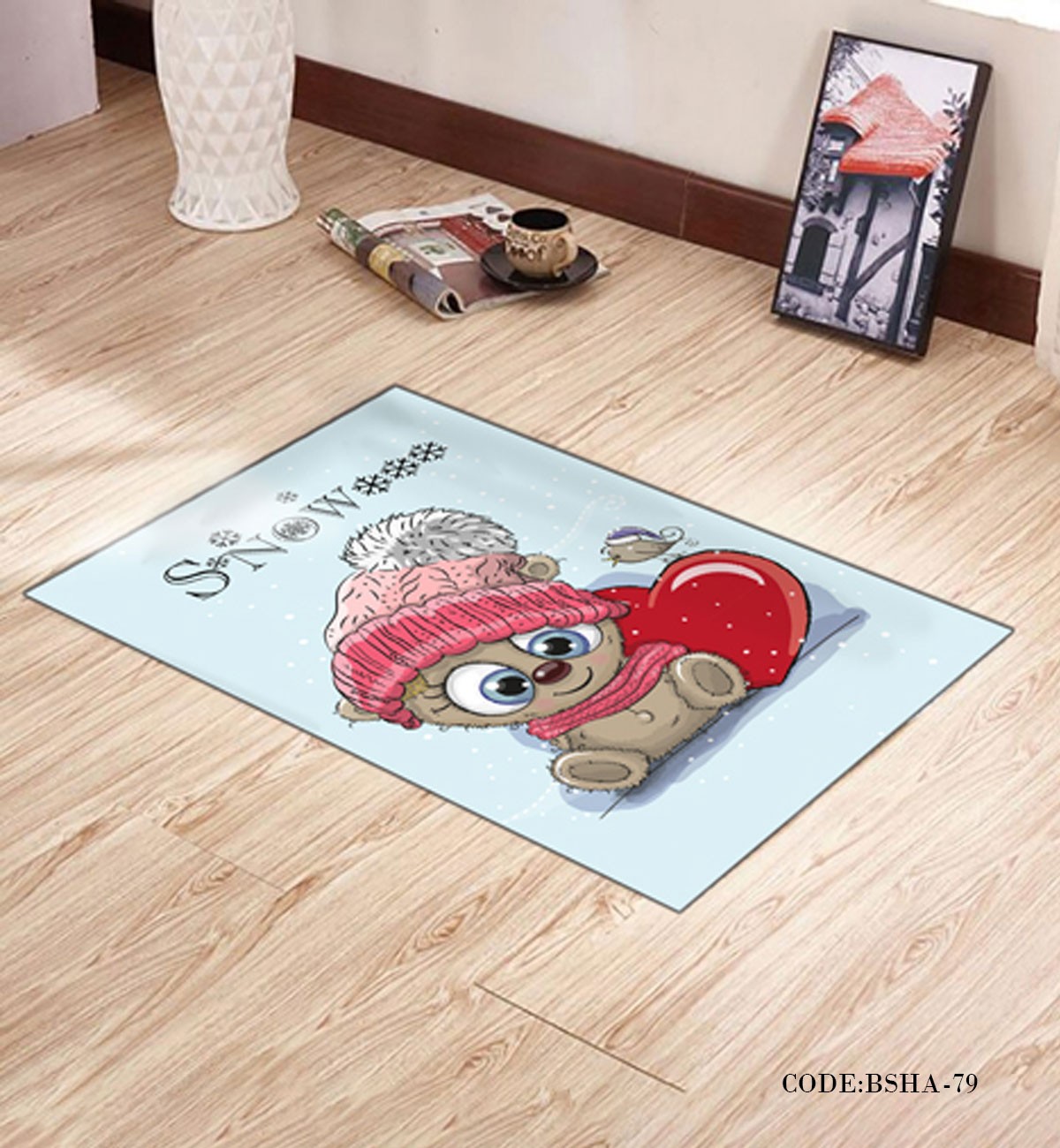 فرش و پادری اتاق کودک طرح SNOW مدل 79
