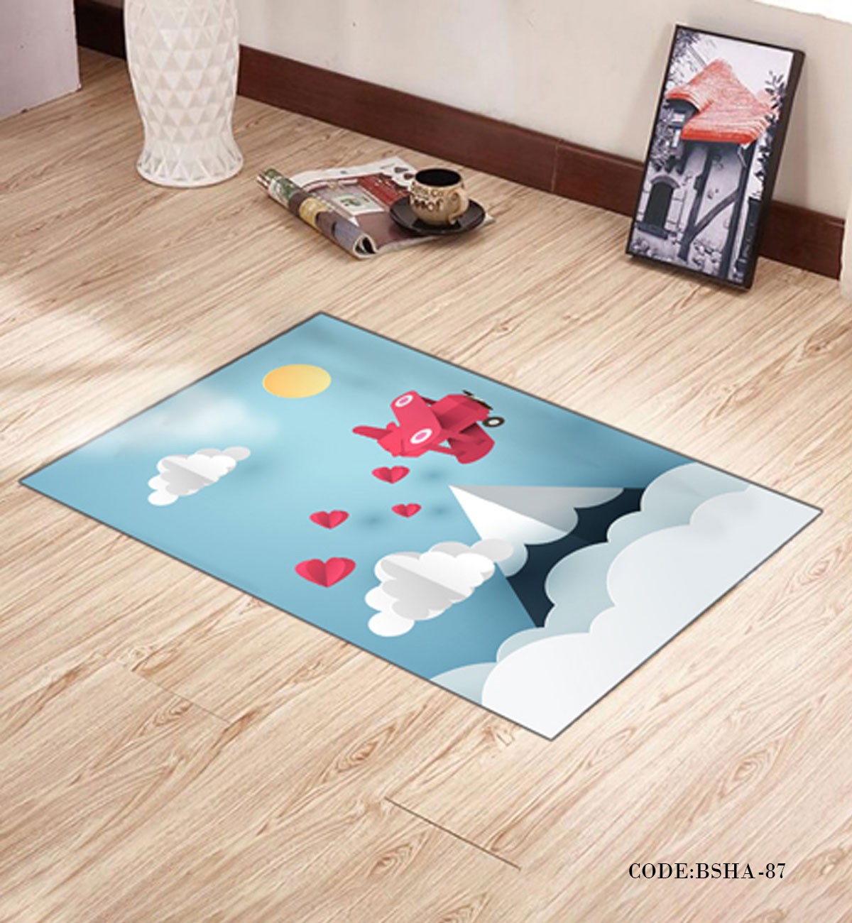 پادری و فرش اتاق کودک طرح هواپیما مدل 87