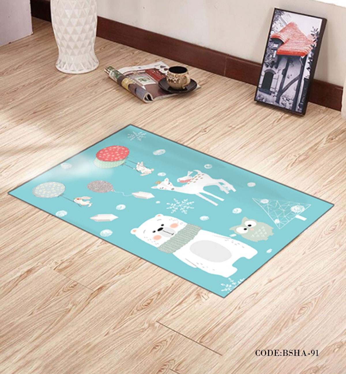 پادری و فرش اتاق کودک طرح WINTER مدل 91