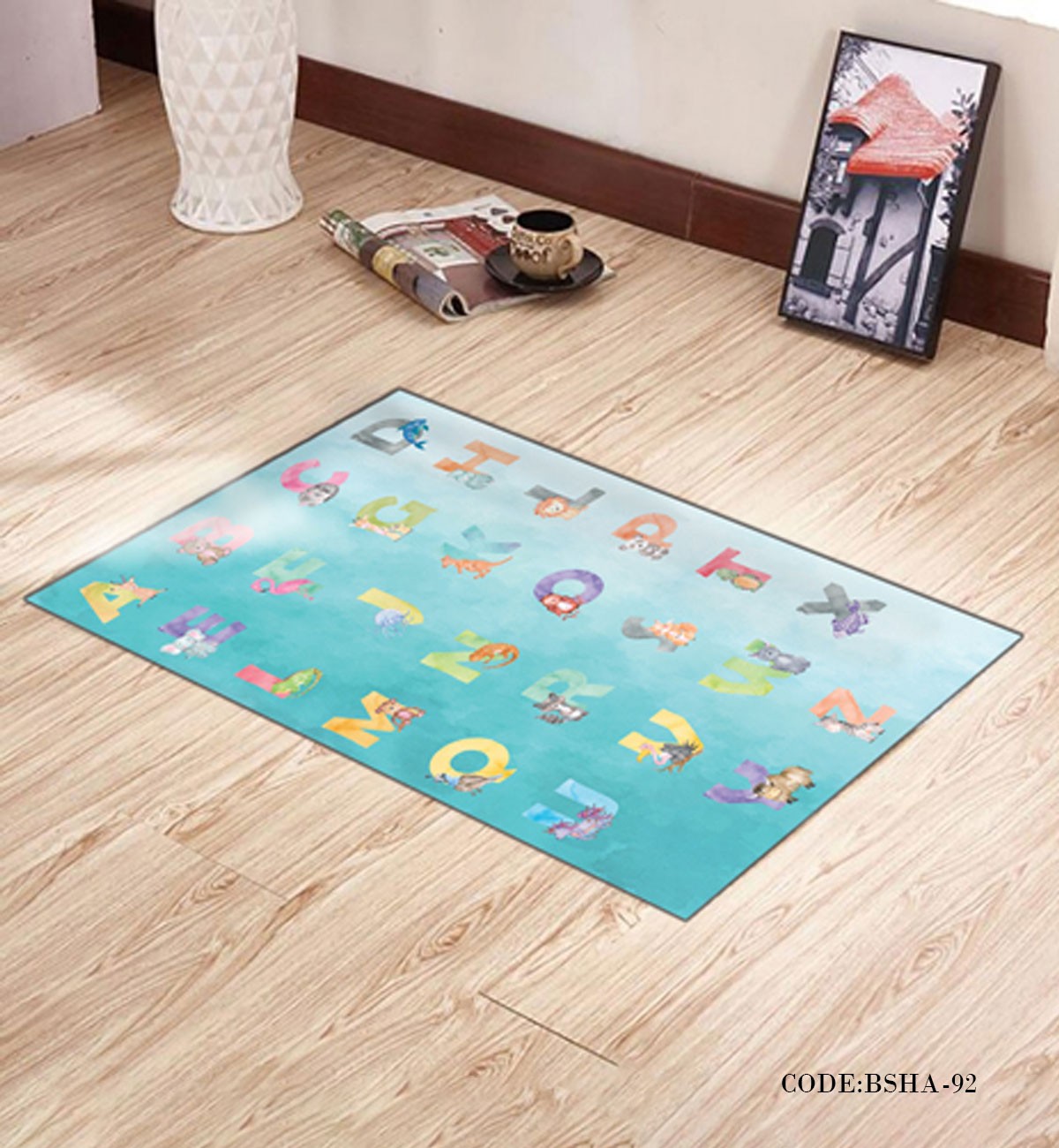 پادری و فرش اتاق کودک طرح ALPHABET مدل 92