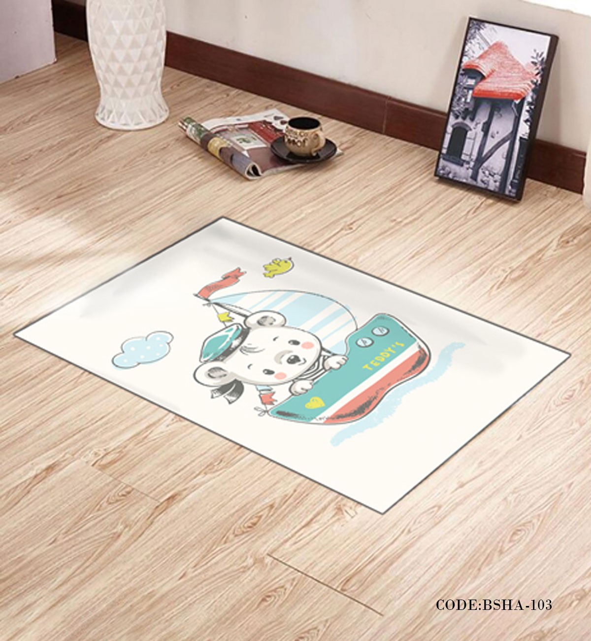 پادری و فرش اتاق کودک طرح قایق مدل 103