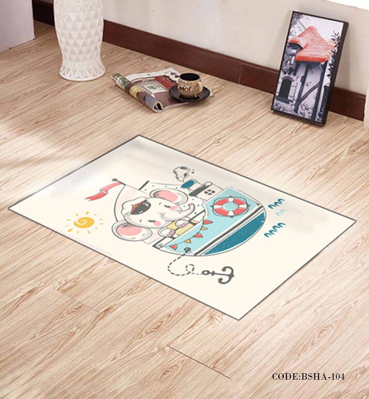 پادری و فرش اتاق کودک طرح فیل مدل 104