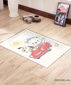 پادری و فرش اتاق کودک طرح خرس راننده مدل 106