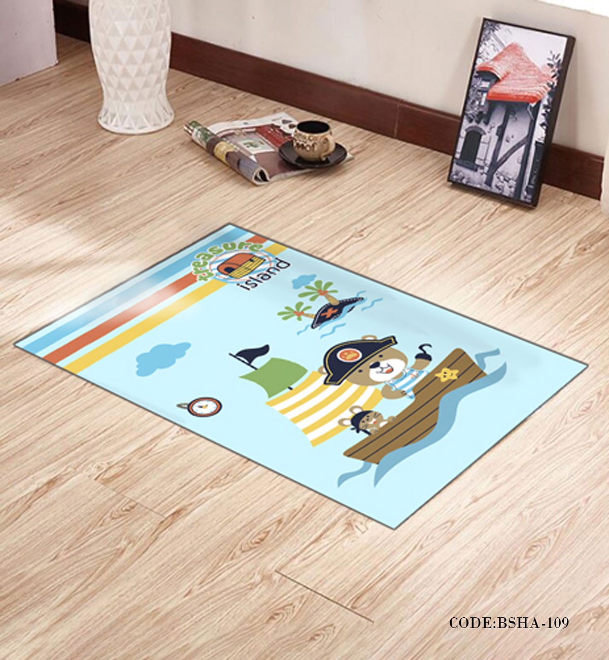 پادری و فرش اتاق کودک طرح SALOR BEAR مدل 109