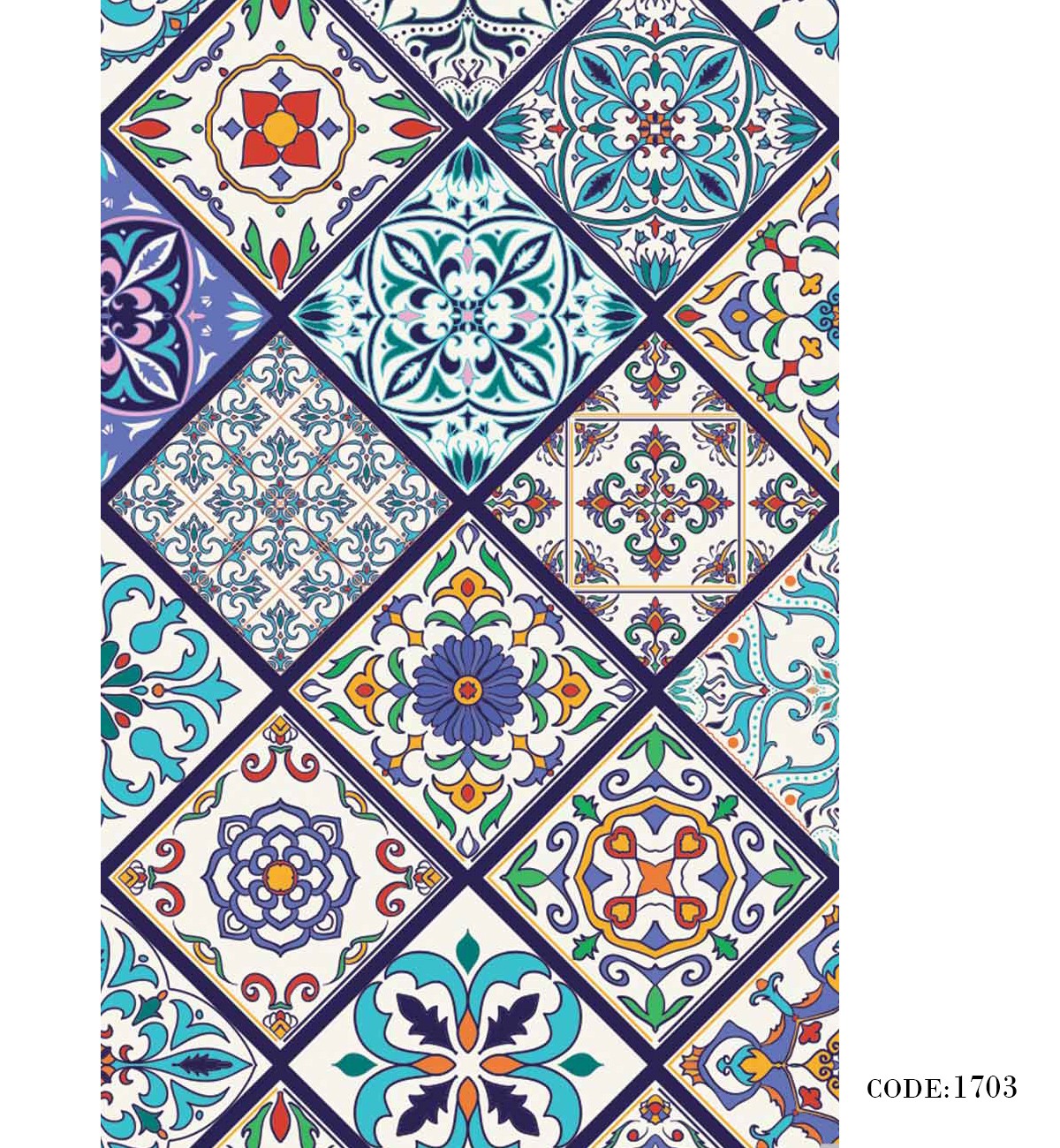 پرده زبرا طرح کاشی مدل 1703