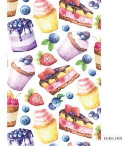 پرده زبرا آشپزخانه طرح شیرینی مدل 1610