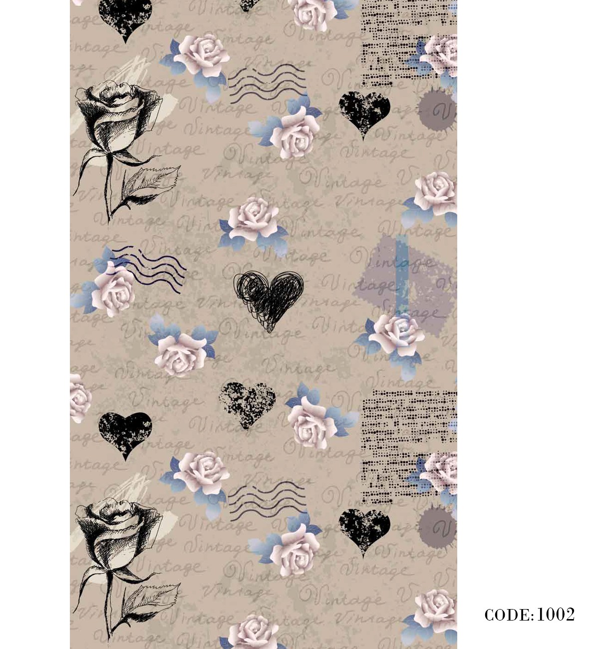 پرده زبرا طرح BLACK ROSE مدل 1002