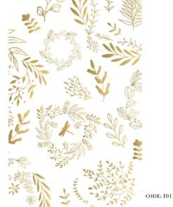 پرده زبرا طرح برگ طلا مدل 1011