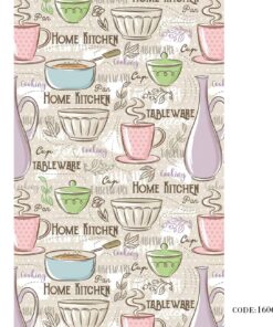 پرده آشپزخانه زبرا طرح قهوه مدل 1606