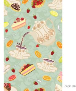 پرده فانتزیآشپزخانه زبرا طرح عصرانه مدل 1605