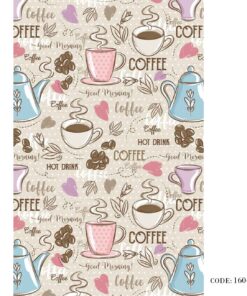 پرده زبرا آشپزخانه طرح COFFEE مدل 1604