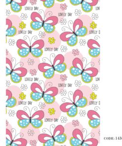 پرده زبرا طرح پروانه رنگارنگ مدل 1436