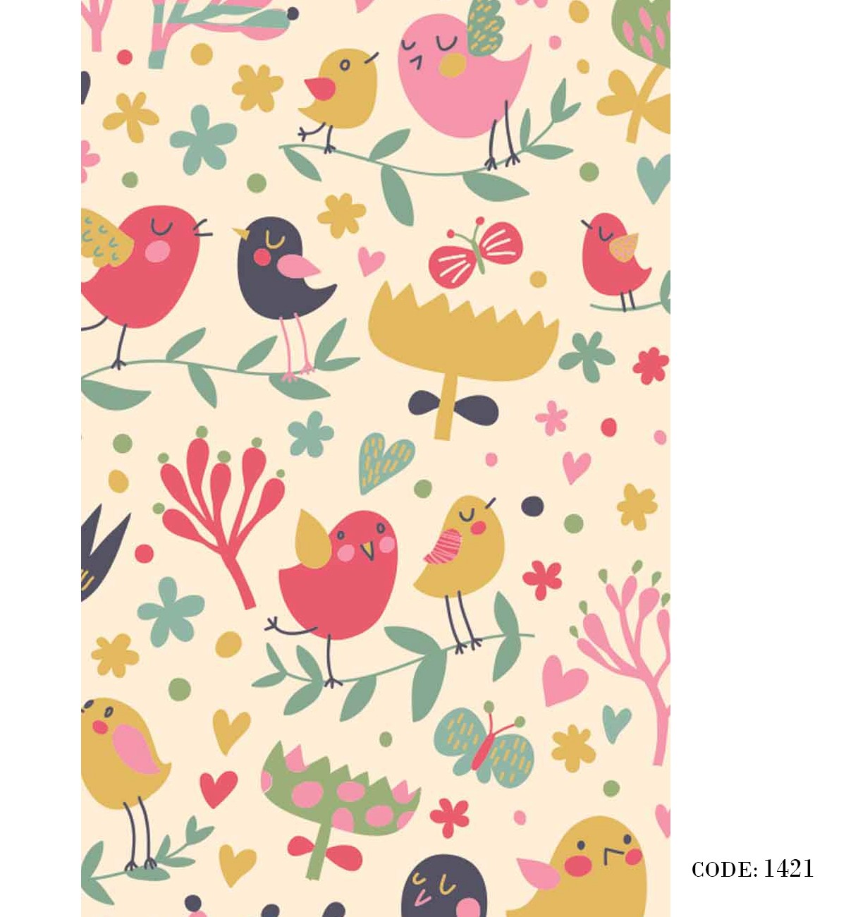 پرده زبرا طرح پرنده مدل 1421