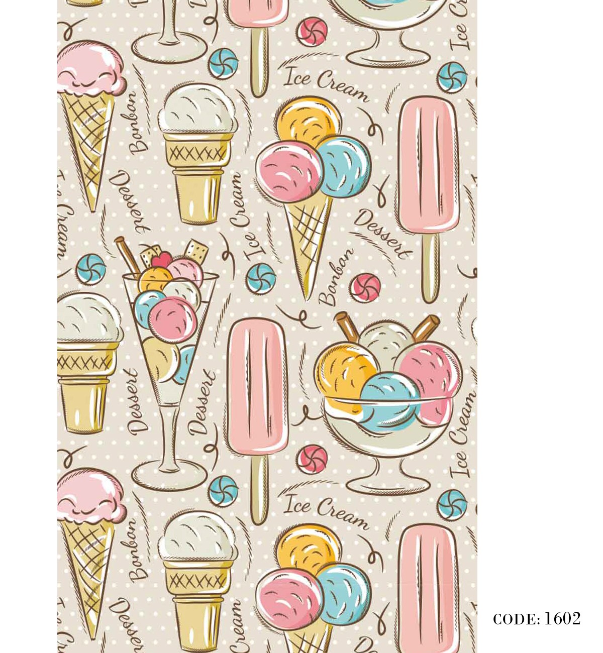 پرده زبرا طرح بستنی مدل 1602