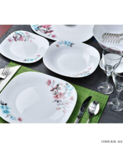 ست غذاخوری 26 پارچه آرکوپال مدل گل صورتی آبی