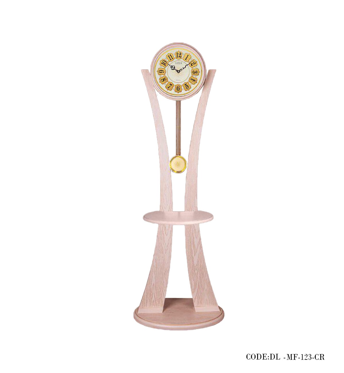 ساعت ایستاده چوبی مدل MODERN FLOOR CLOCK رنگ کرم