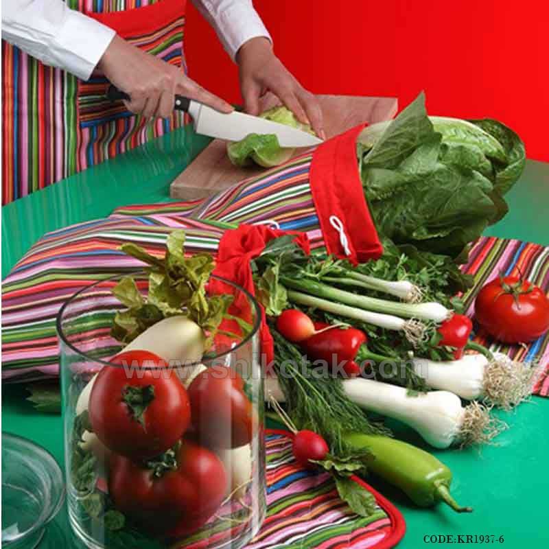 سرویس کامل پارچه ای آشپزخانه طرح راه راه الوان