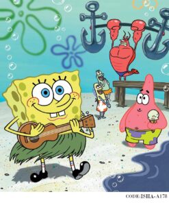 پوستر کاغذی کودک دیواری مدل باب اسفنجی