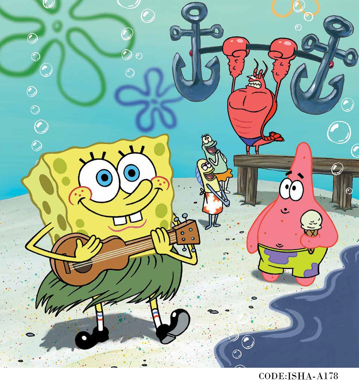 پوستر کاغذی کودک دیواری مدل باب اسفنجی