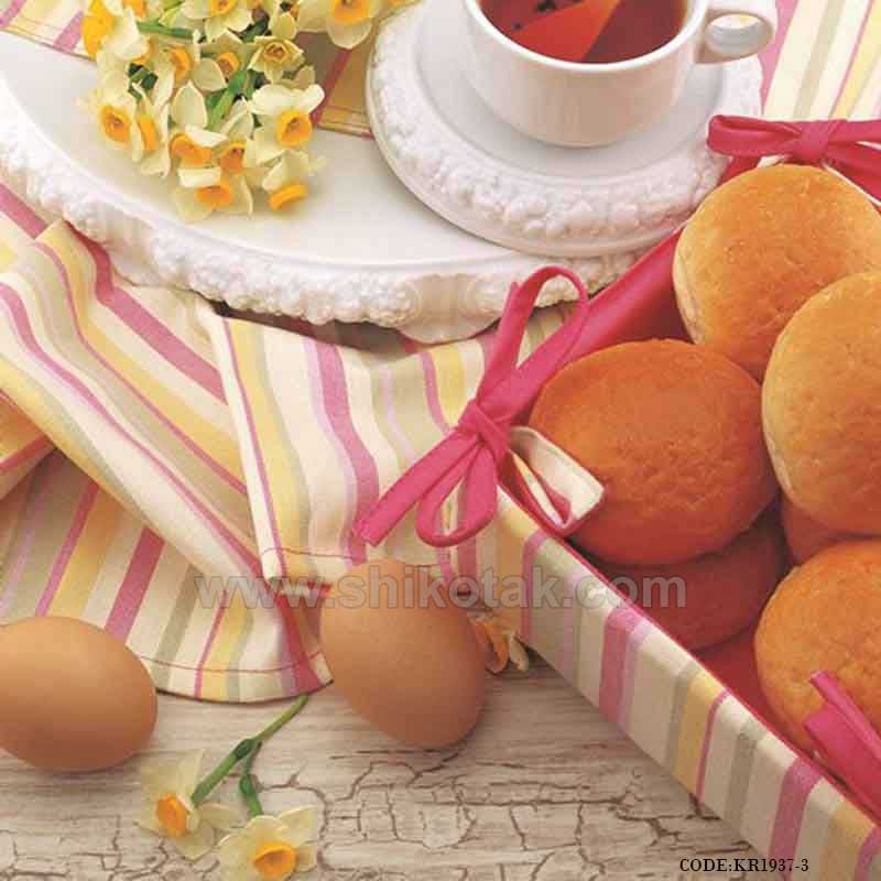 سرویس پارچه آشپزخانه عروس طرح اسپرید صورتی