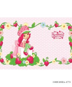 پوستر کاغذی دیواری کودکانه مدل دختر توت فرنگی