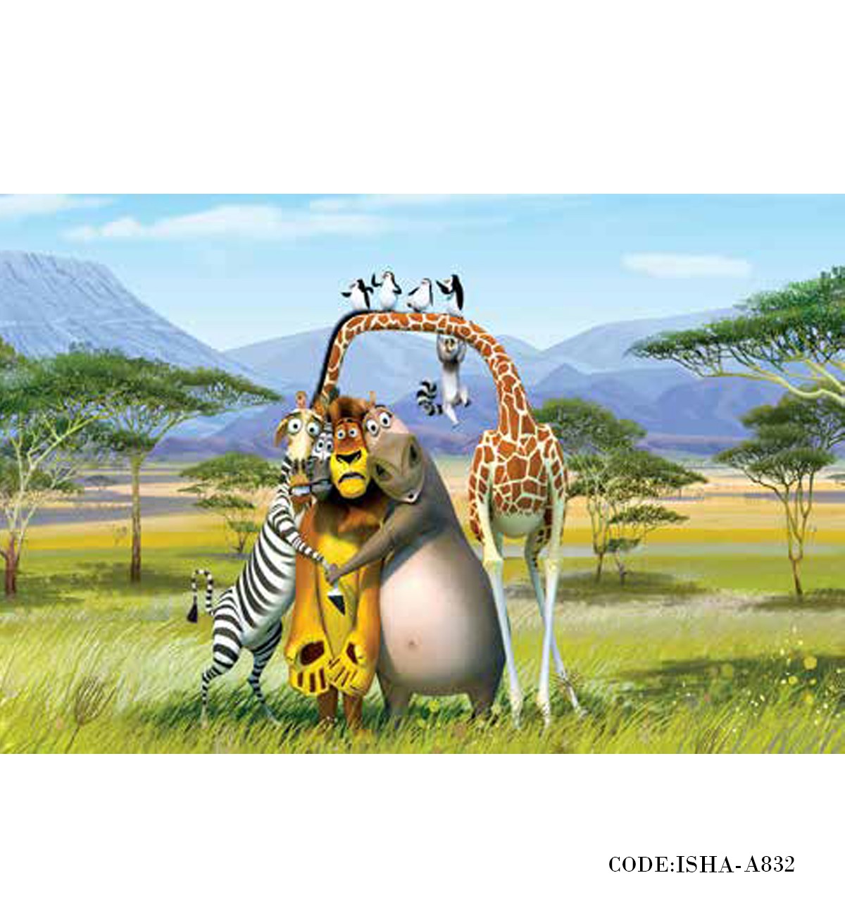 پوستر کاغذی کودک مدل حیوانات