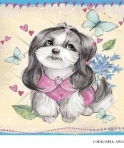 پوستر کاغذی دخترانه مدل سگ