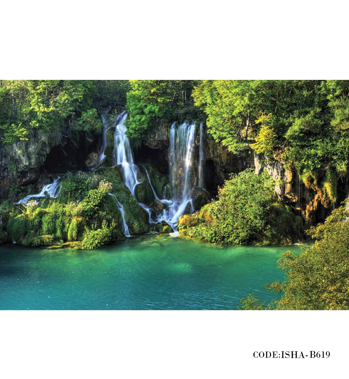 پوستر طبیعت کاغذی طرح آبشار