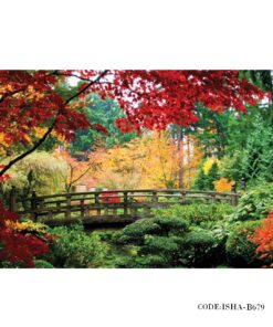 پوستر کاغذی طبیعت دیواری طرح پل پاییزی