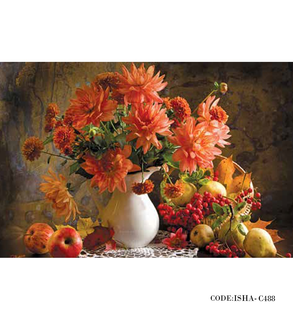 پوستر کاغذی دیواری گل طرح سیب