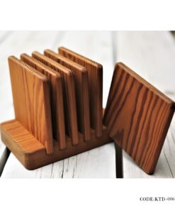 زیر لیوانی چوبی شش نفره استنددار مدل شهره