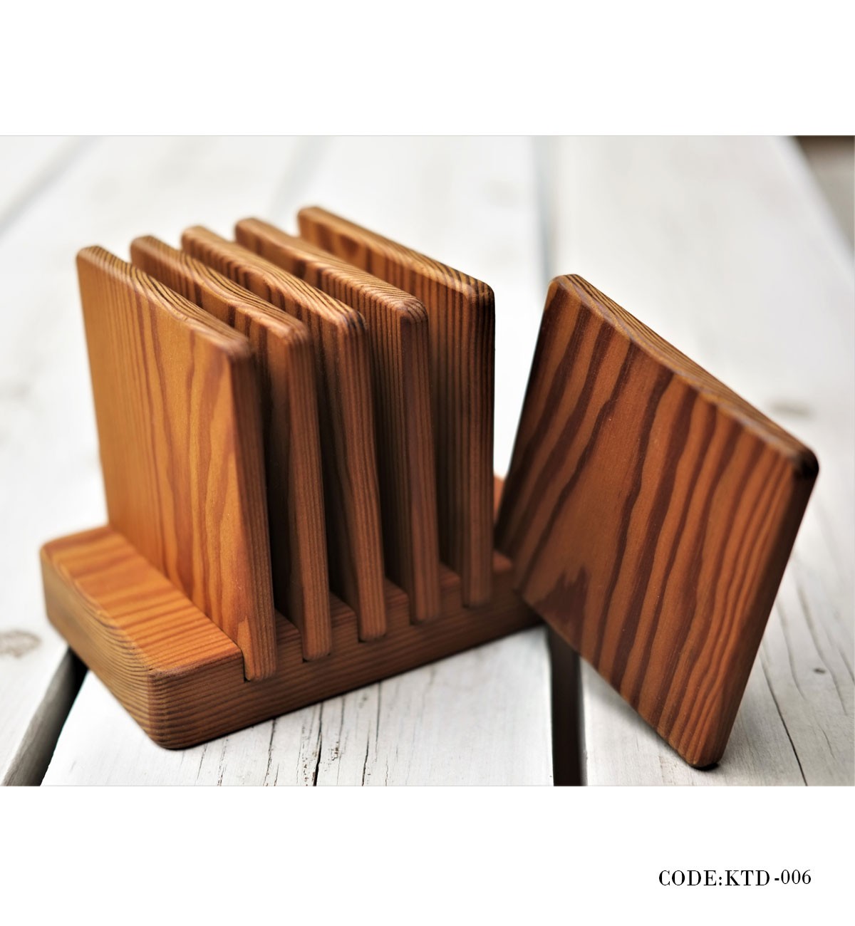 زیر لیوانی چوبی شش نفره استنددار مدل شهره