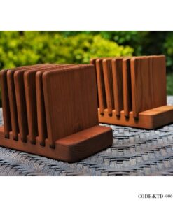 زیر لیوانی چوبی شش نفره استنددار مدل شهره