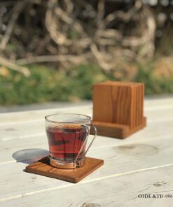 زیر لیوانی چوبی6 نفره ماهاگونی استنددار مدل شهره