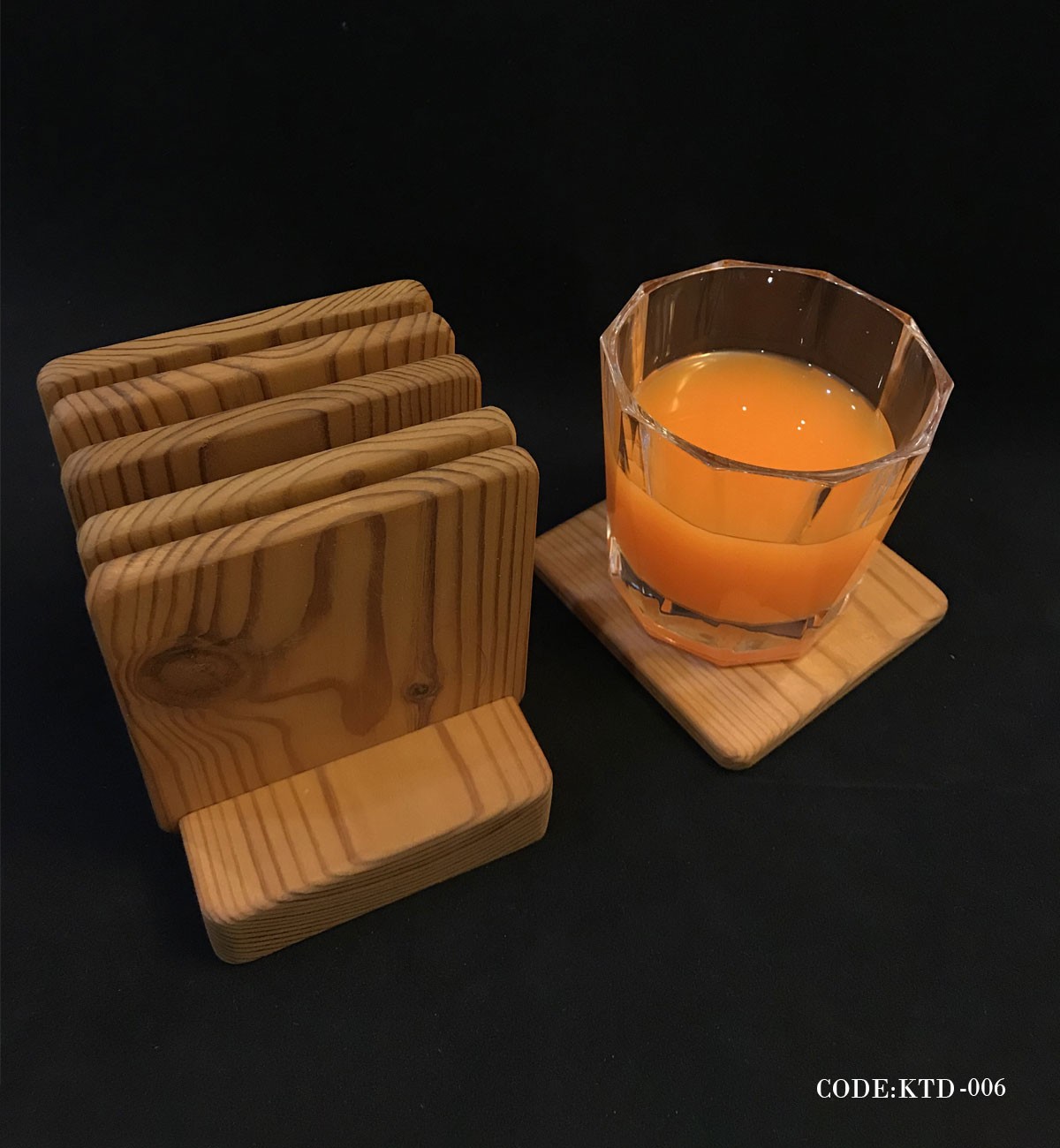 زیر لیوانی چوبی6 نفره ماهاگونی استنددار مدل شهره