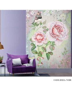 پوستر دیواری کاغذی گل صورتی مدل شیدا