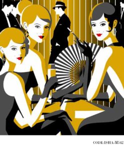 پوستر کاغذی مشکی طلایی آرایشگاه مدل میهمانی