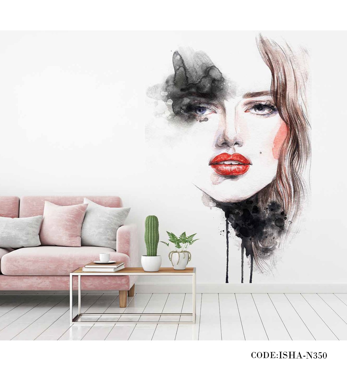 پوستر کاغذی دیواری آرایشگاه مدل نقاشی