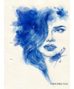 پوستر دیواری کاغذی آرایشگاه مدل چهره آبی